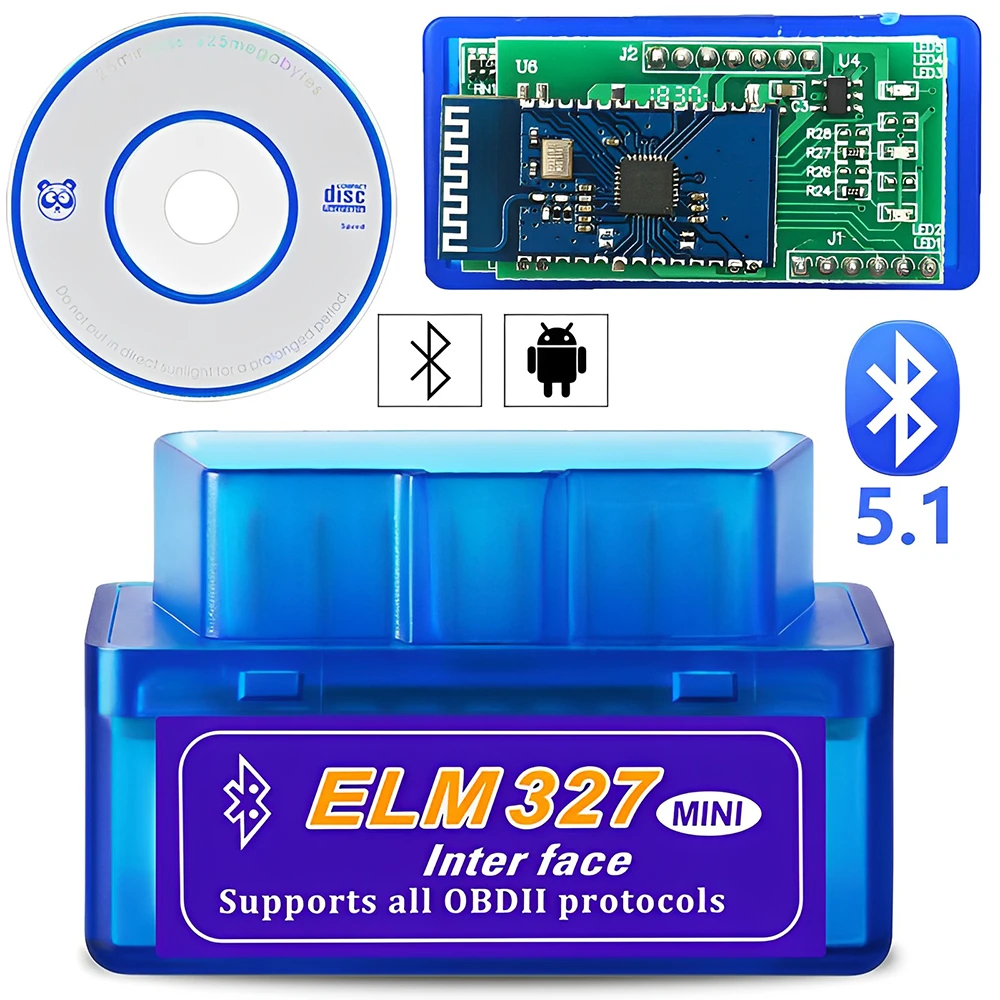 Mini Eml327 V2.1 Obd 2 Bluetooth Car Diagnostictools For Android Scanner Code Support Smart