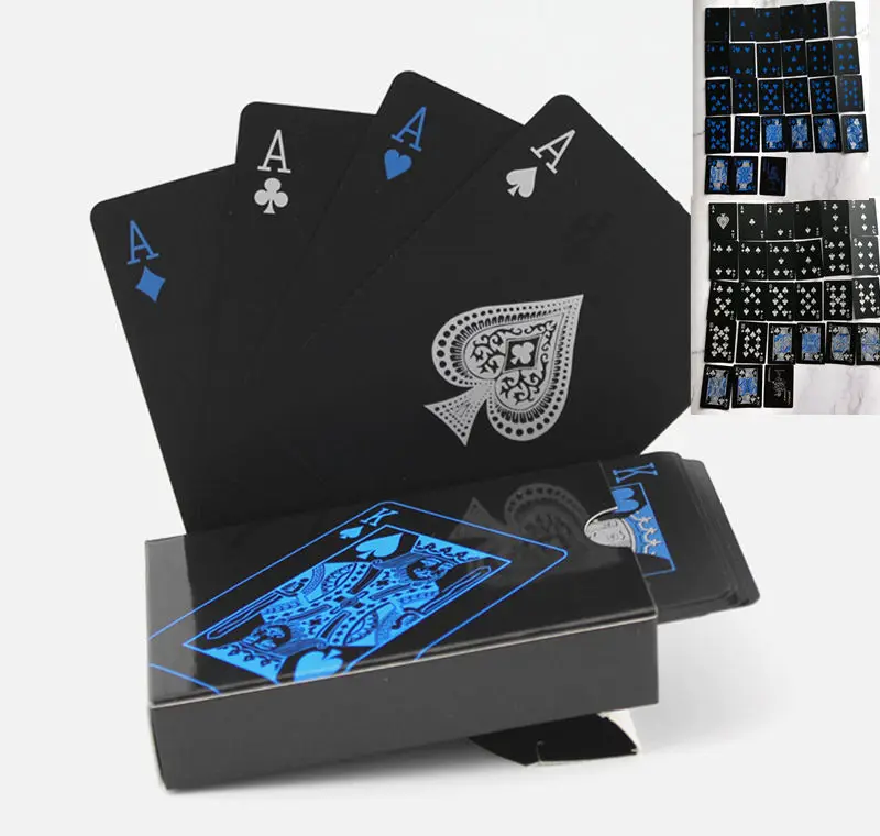 Playing Cards Plastic Playing Cards Poker Set A Set of Playing Cards(54 PCS) Waterproof PVC Playing Cards for Table Games Magic Poker Solitaire