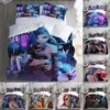3D Printed Jinx Arcane Bedding Set Pillowcase Duvet Cover Double Twin Full Queen King Adult Kids Bedclothes Quilt Cover 1