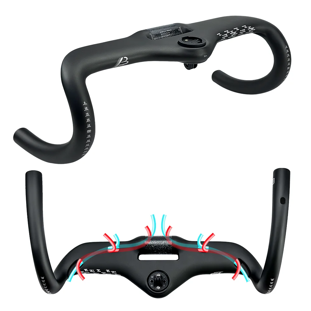 Guidon de vélo de route intégré en Fiber de carbone, routage