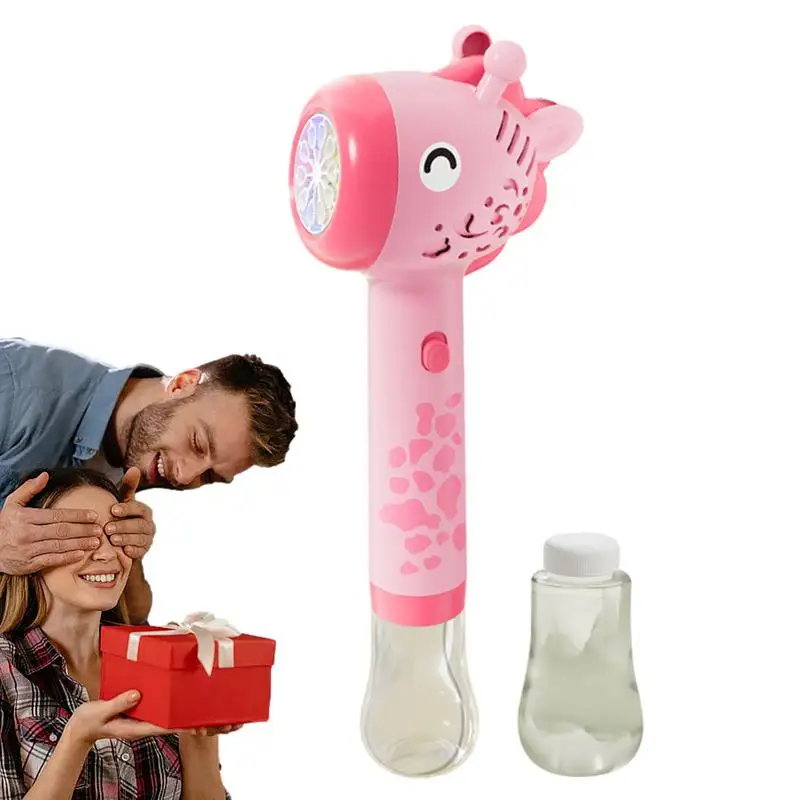 

Giraffe Bubble Machine Illuminating Bubble Blower With Thrilling LED Effects 10 Hole Light Up Giraffe Bubble Wands Automatic