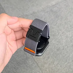 Enhanced Elastic Nylon Parachute Loop Strap Bracelet Wristband - Huawei Fit 2 (Grey)