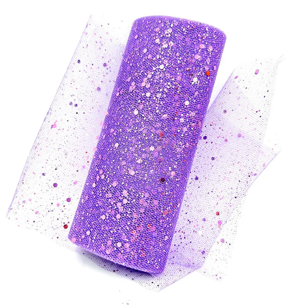 Assorted Glitter Rainbow Tulle Netting Roll - Vibrant Colors for DIY Crafts and Party Decor
