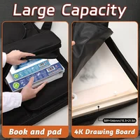 1pc Sketch Art Painting Bag Black/Grey,Multifunctional Portable Waterproof,for Outdoor,Sketching Board Bag,Art Exam,travel Art f 2