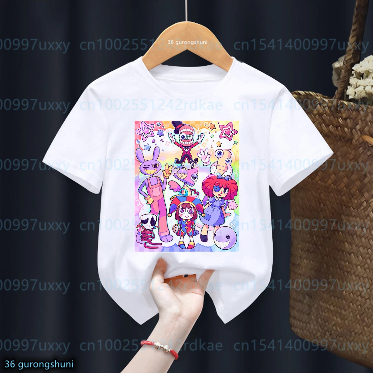 

New Kids Tshirt Funny The Amazing Digital Circus Video Game Graphic Print Boys T-Shirt Fashion Cute Girls Tshirt White Shirt Top