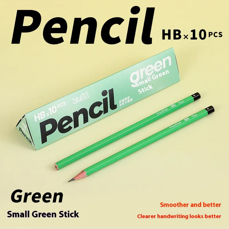 Premium Quality Wooden Lead Pencils for Smooth Writing & Artistic Drawing - Pack of 10