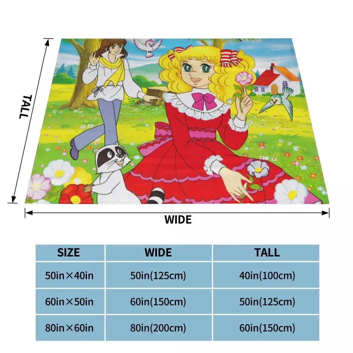 Candy Candy Cartoons Flannel Throw Blanket Cute Anime Blanket for Bed Office Warm Bedding Throws 6