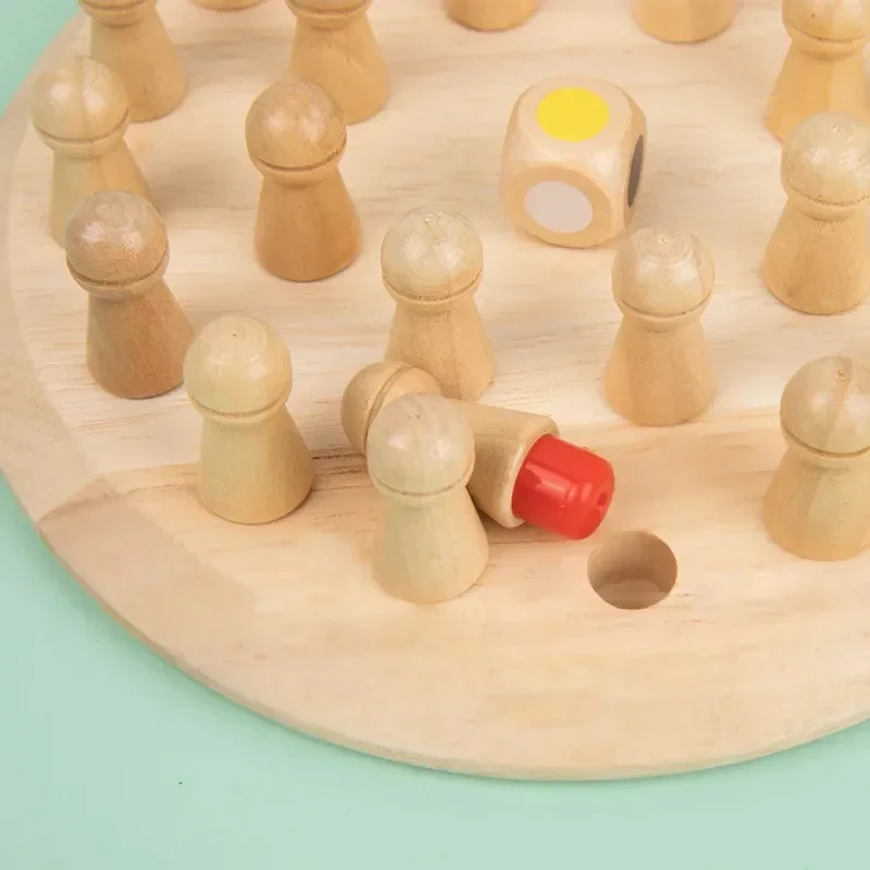 몬테소리 메모리 매치 체스 게임 3D 퍼즐, 나무 조기 교육 가족 파티, 어린이 성인용 캐주얼 상호작용 게임 장난감