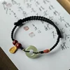 Bracelet classique en corde rouge porte-bonheur avec gourde, carpe koï, lotus et bois de pêche, bijou de mode pour femmes, hommes, couples, cadeau d'amitié, accessoire