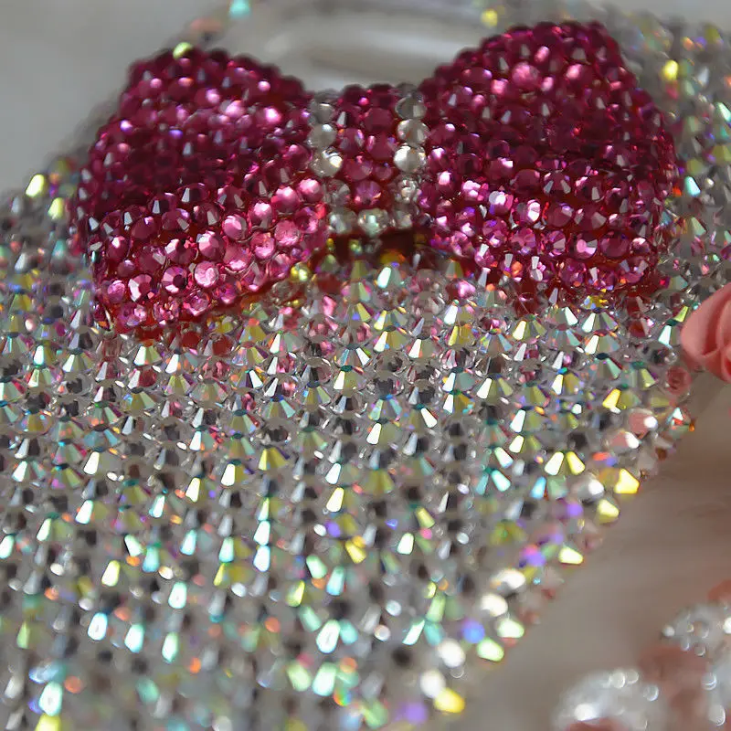 Luxury Rhinestone Rose Red Bow Handmade Phone Case for Samsung Galaxy S24 S23 S22 S21 Ultra Plus S20 FE A73 Anti Drop Back Cover