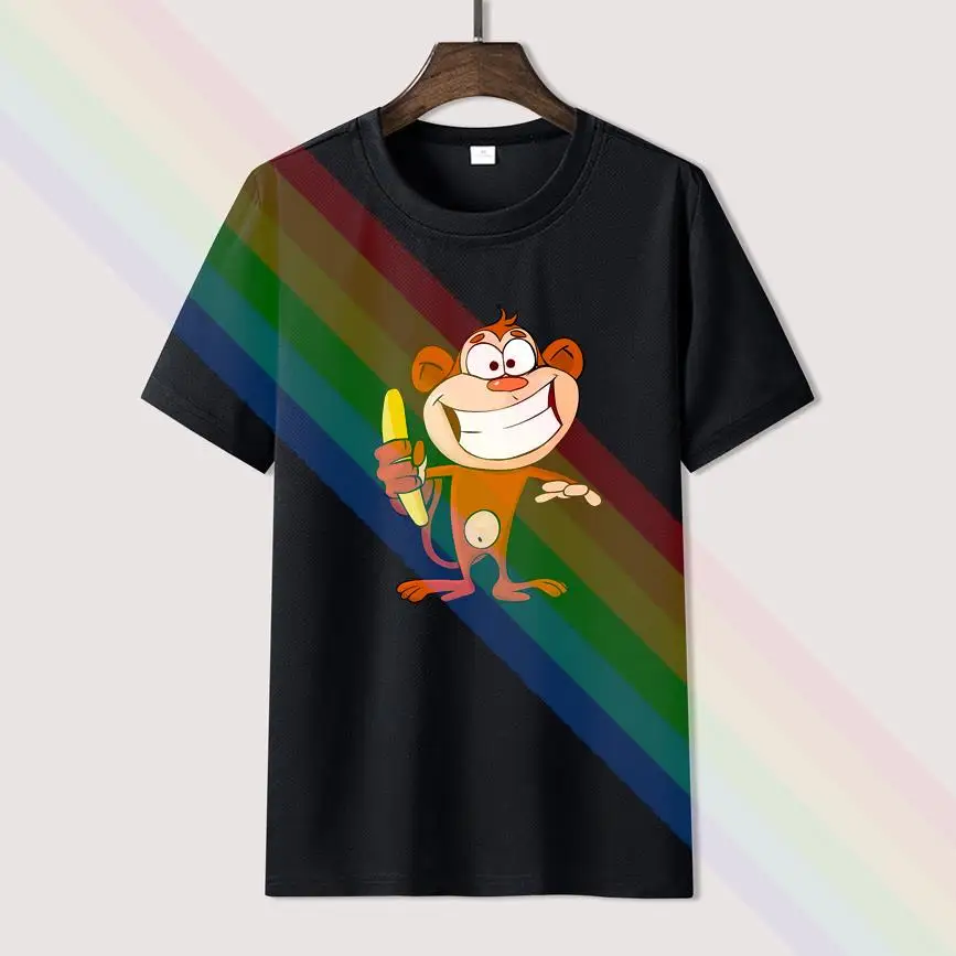 

Funny Cartoon Monkey Holding Banana T Shirt For Men Limitied Edition Unisex Brand T-shirt Cotton Amazing Short Sleeve Tops