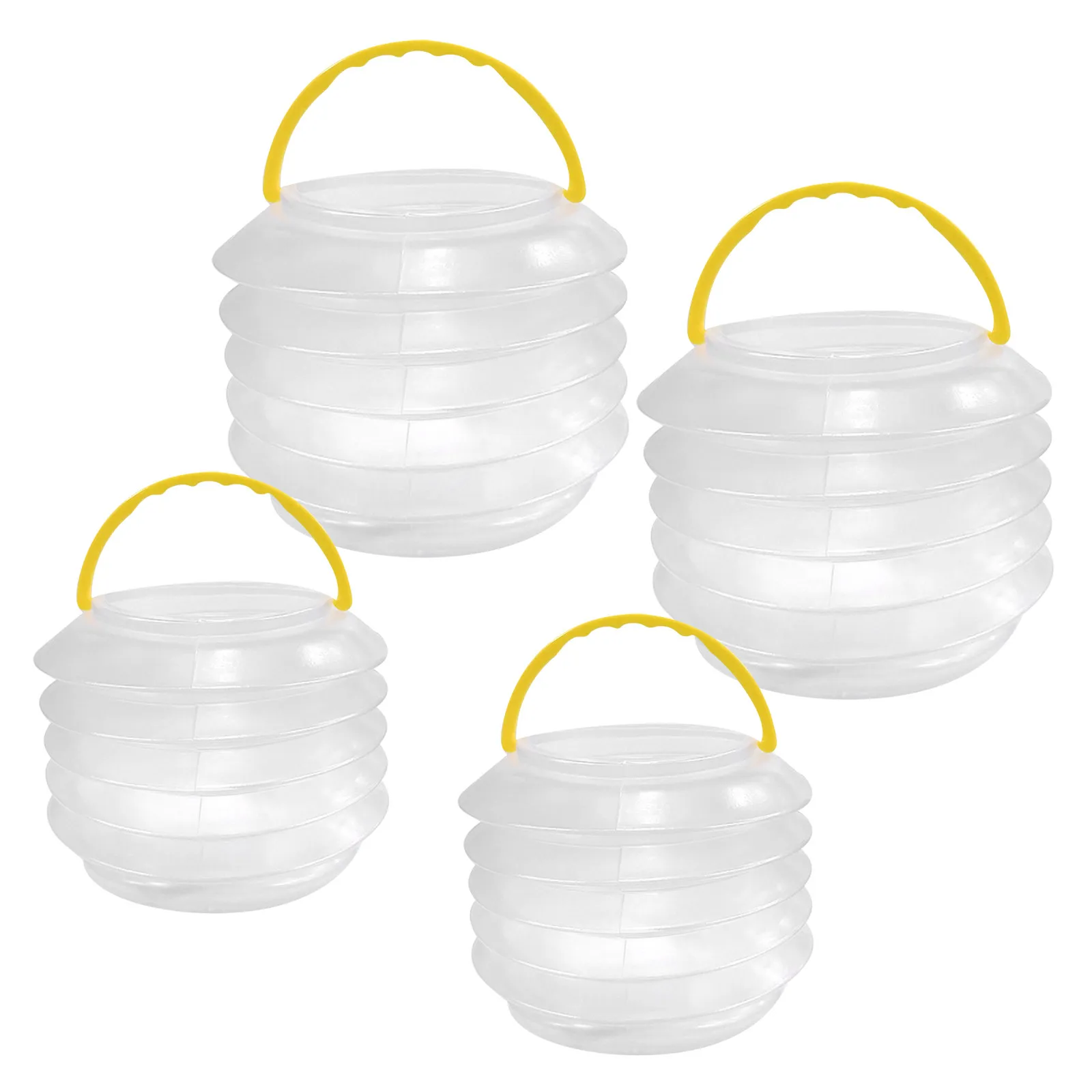 4Pcs 접이식 브러시 세척기 버킷 수채화 구아슈 페인트 브러시 청소를위한 휴대용 투명 페인트 브러시 클리너 홀더