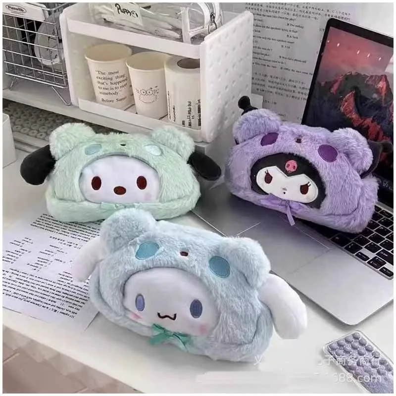 

Sanrios Cinnamoroll Kuromi понравико аниме мультяшная милая плюшевая кукла канцелярские сумки для хранения карандаш женская косметичка Кошелек для монет