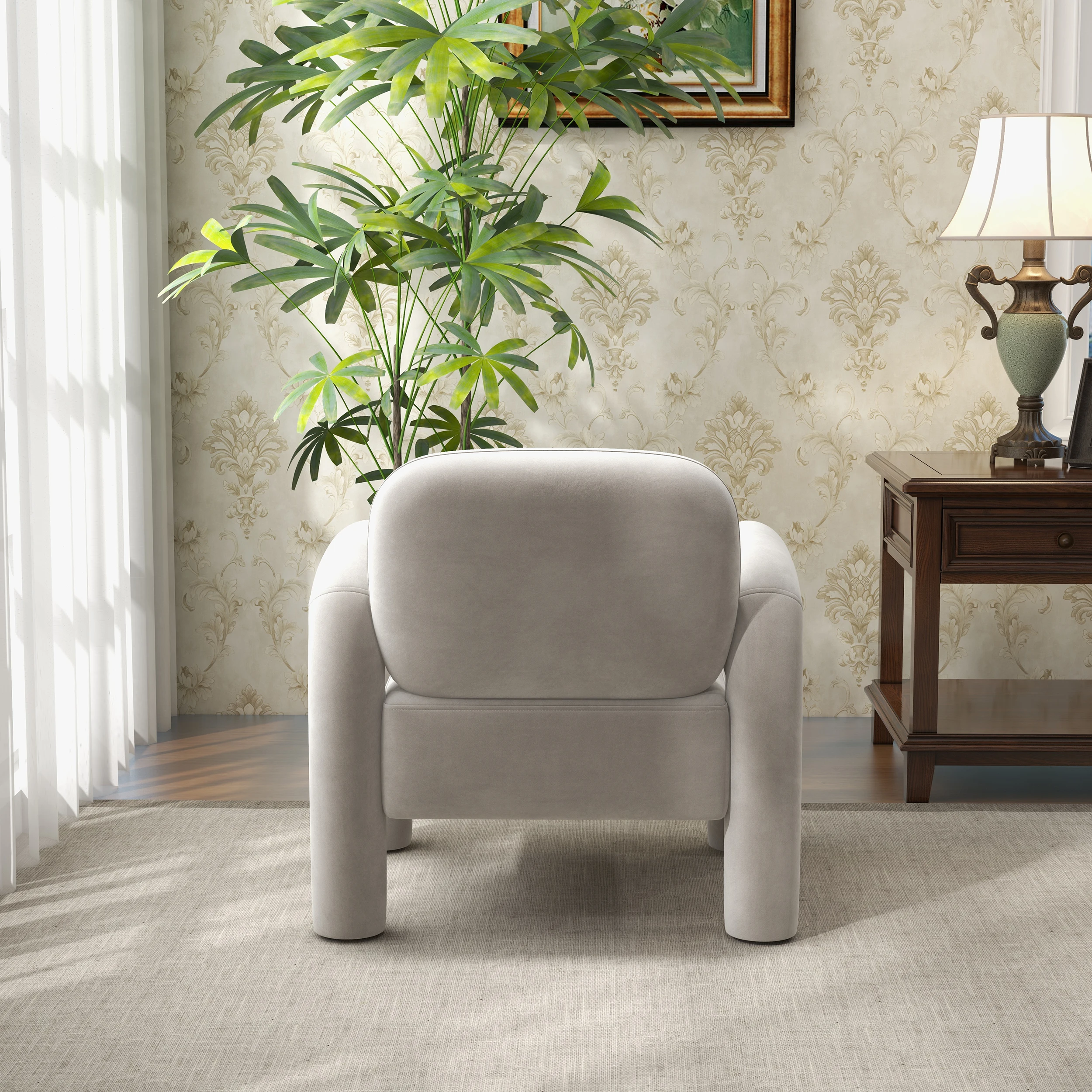 Mid-Century Velvet Accent Chair 2