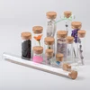 5-30ml Clear Glass Bottles with Cork Stopper DIY Crafts Float Vials Spice Candy Scented Tea Storage Straight Mouth Empty Bottles 2
