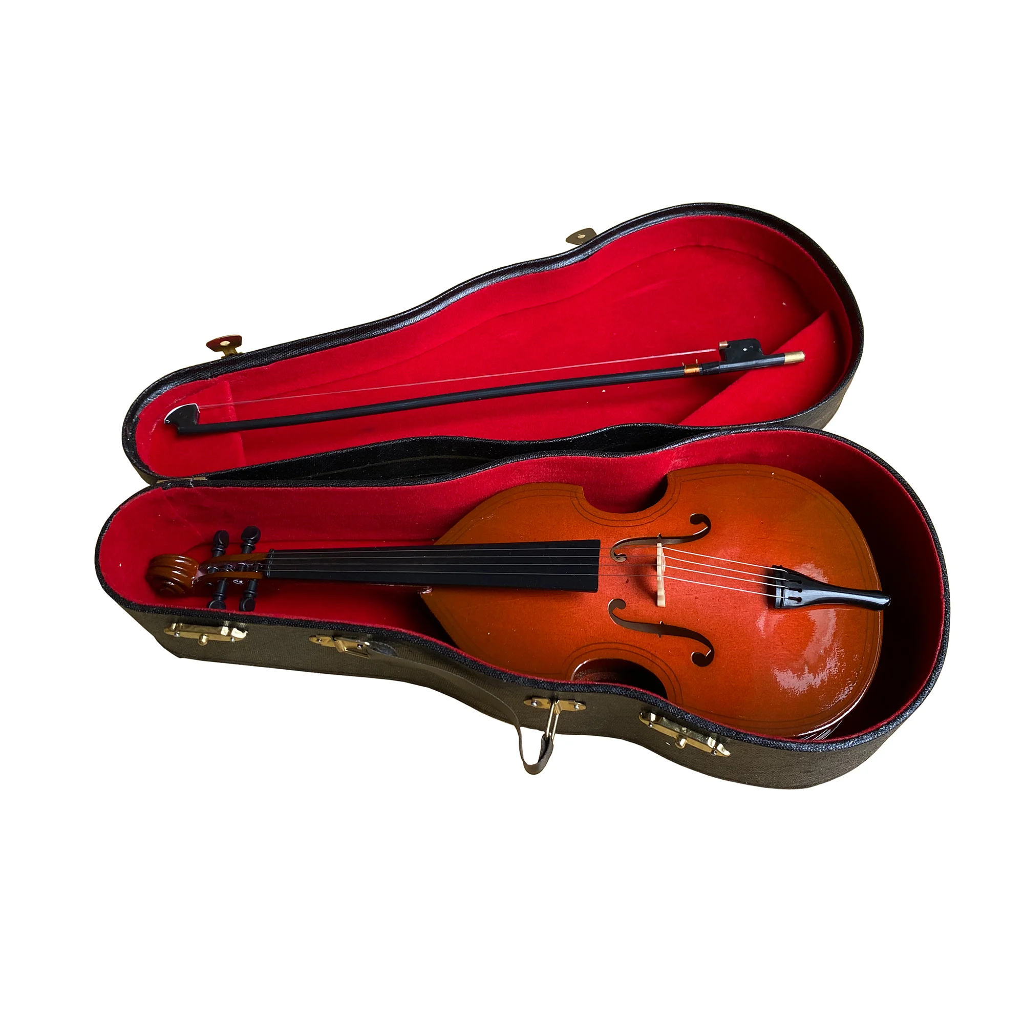 9.84" Miniature Double Bass Brown Wood Upright Bass Ornament Decoration