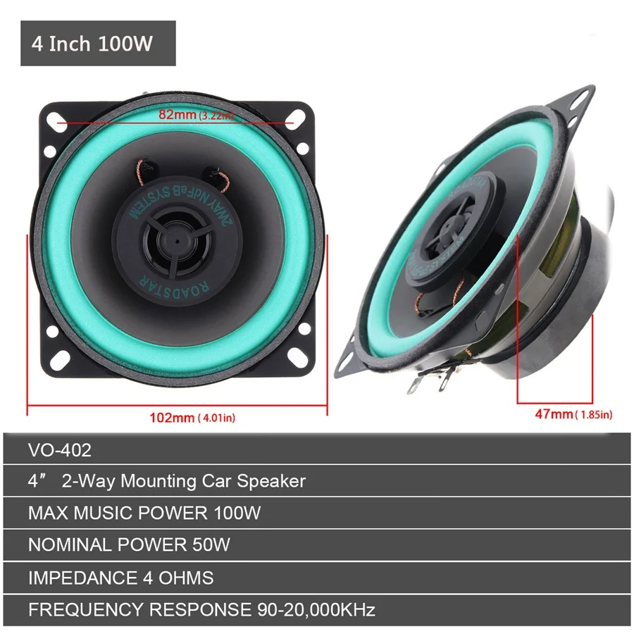 Car Audio, Car Speaker, 4-inch Coaxial Speaker, 402 Coaxial Speaker