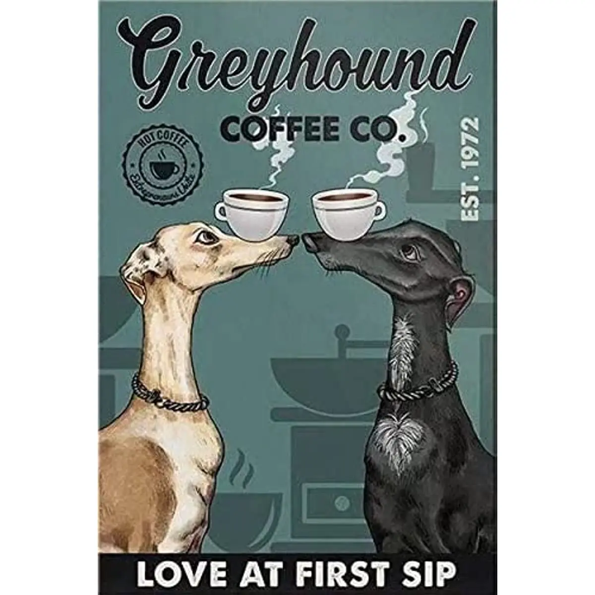 

Greyhound Coffee Decor Gifts Funny Bathroom Decor Wall Art Coffee Bar Vintage Metal Tin Sign Office Home Toilet Pictures