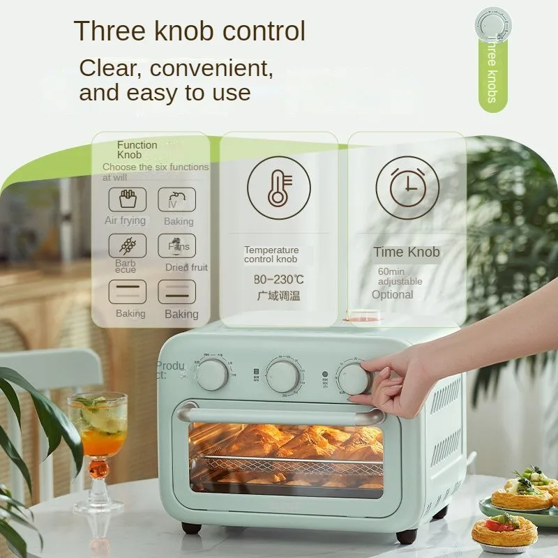 12L Oven 3 baking levels 60 minutes timer Upper and lower tube heating Steam Frying Temperature control Multi-Function Roaster 2