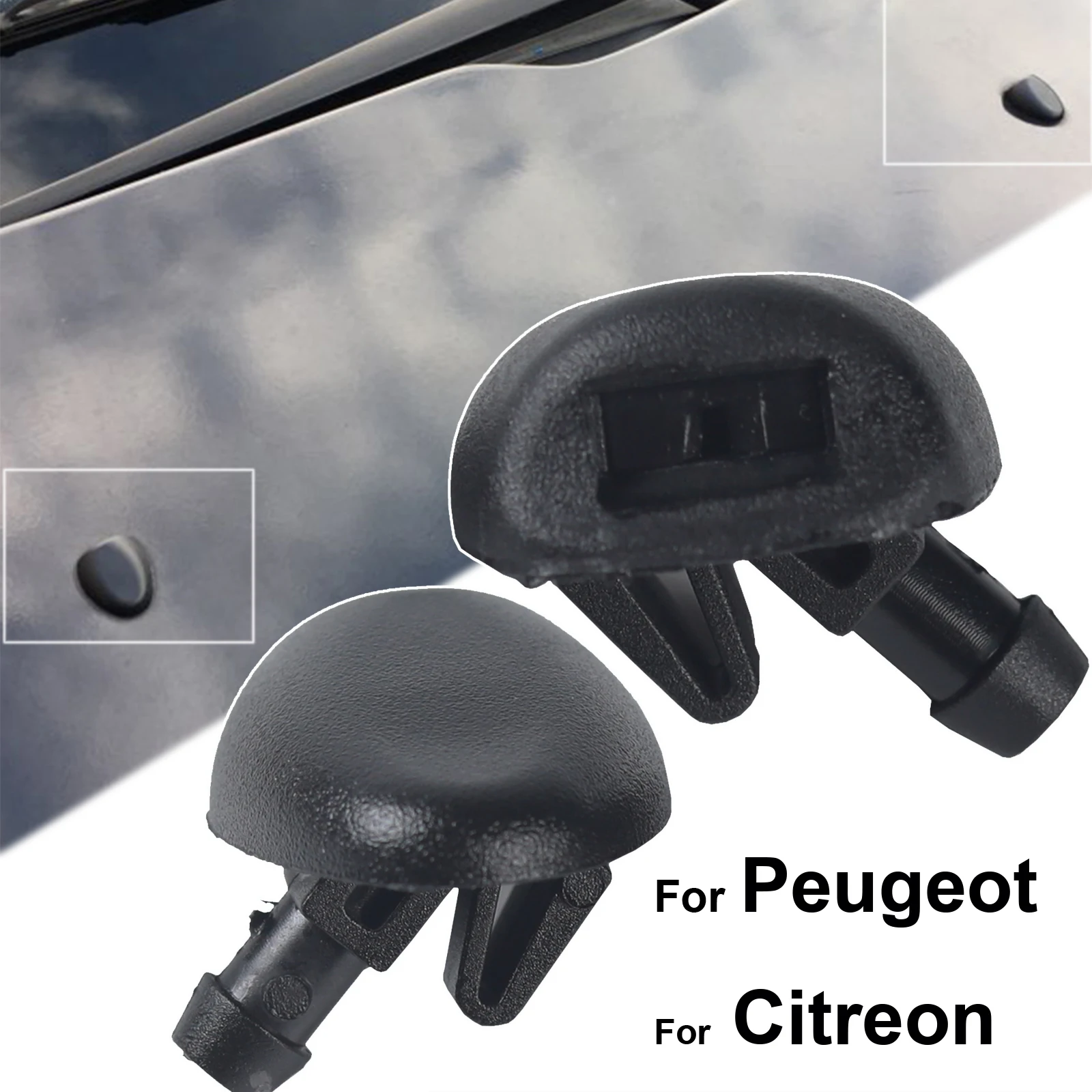 Xukey 2 Pz/Set Tergicristallo Anteriore Rondella D'Acqua Ugello A Getto Per Peugeot 407 206 1998 1999 2000 2001 2002 2003 2004 2005 2006