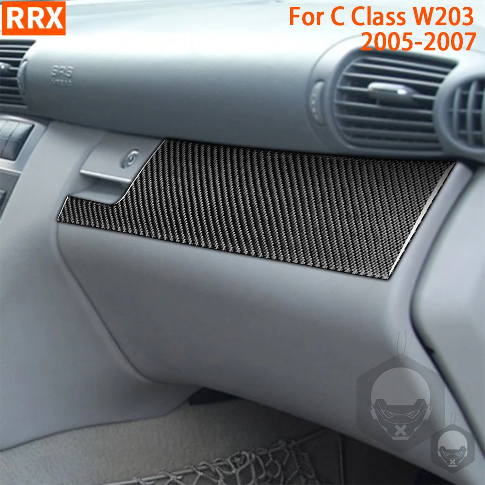 

For Mercedes-Benz C Class W203 2005 2006 2007 Car Glove Box Panel Cover Trim Real Carbon Fiber Interior Sryling Accessories