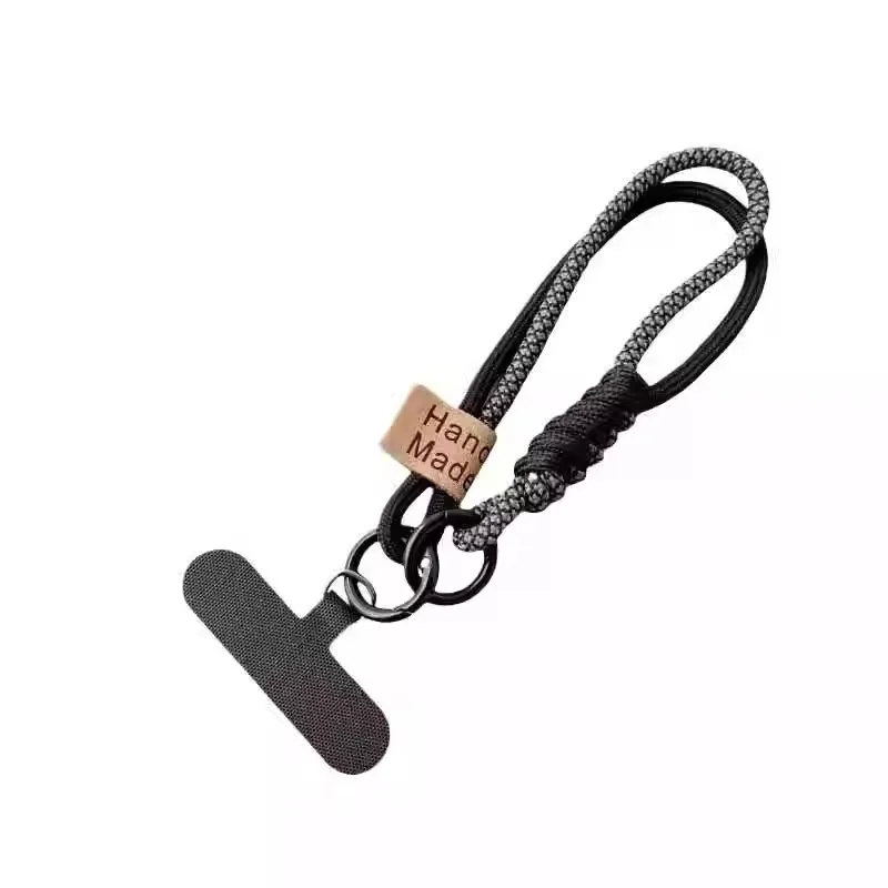Short Phone Lanyard British Style Contrasting Color Weaving Fashionable Smiling Face Wrist Strap for Phone Cases