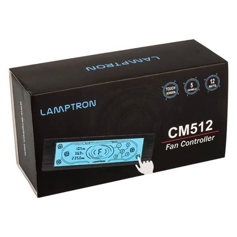 Lamptron CM512 5.25인치 터치 팬 컨트롤러 블랙 컴퓨터 케이스 개조 CPU 냉각 하드웨어