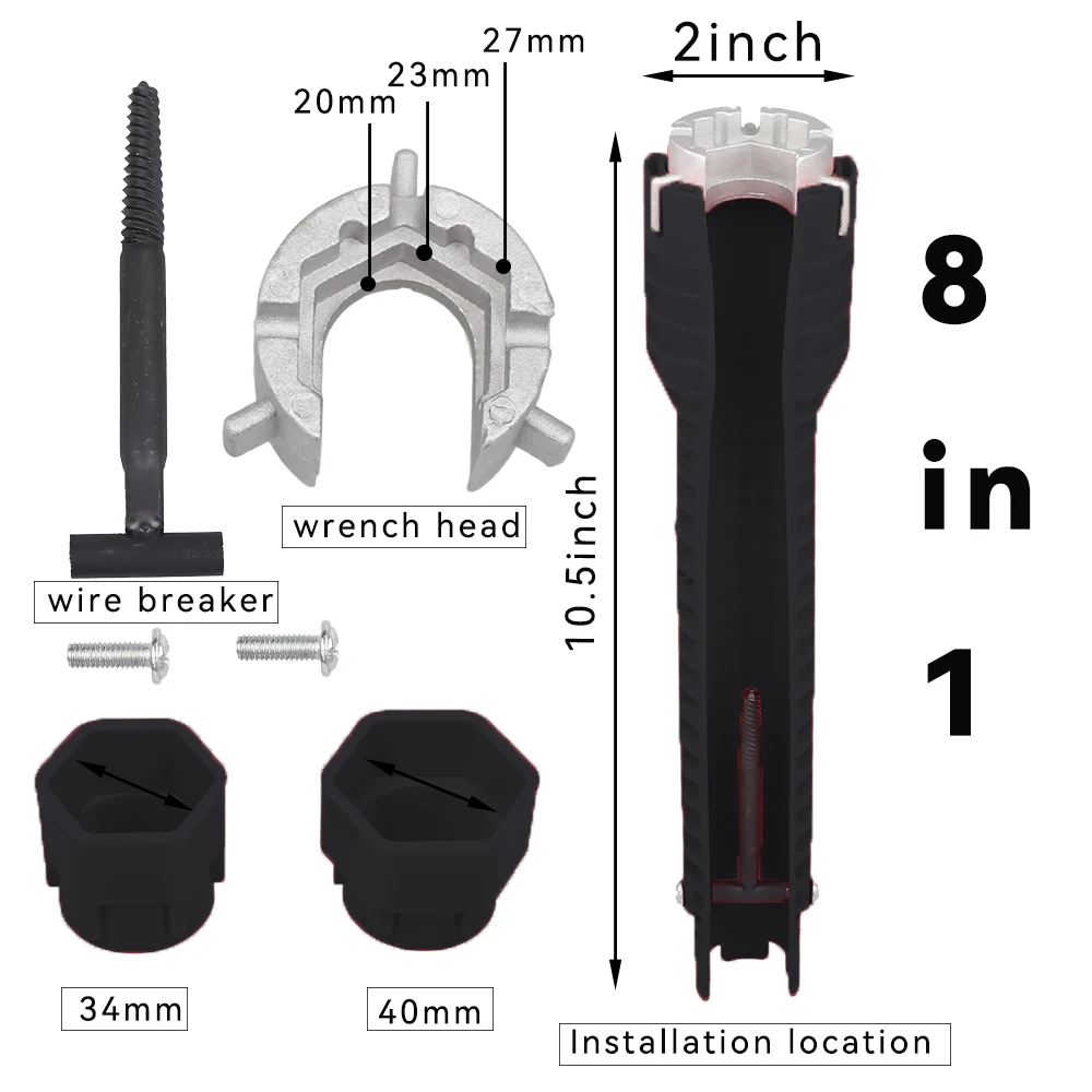 Multi-Function Non-Slip Sink and Faucet Repair Tool