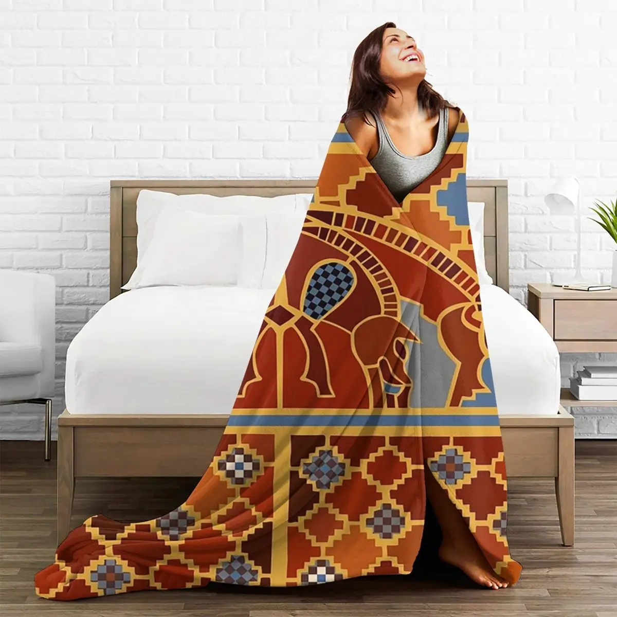 Imagining Sutton Hoo The Boars Blanket Flannel Multi-function Sofa Throw Blankets For Home Bedroom Outdoor Throws Bedspread 5