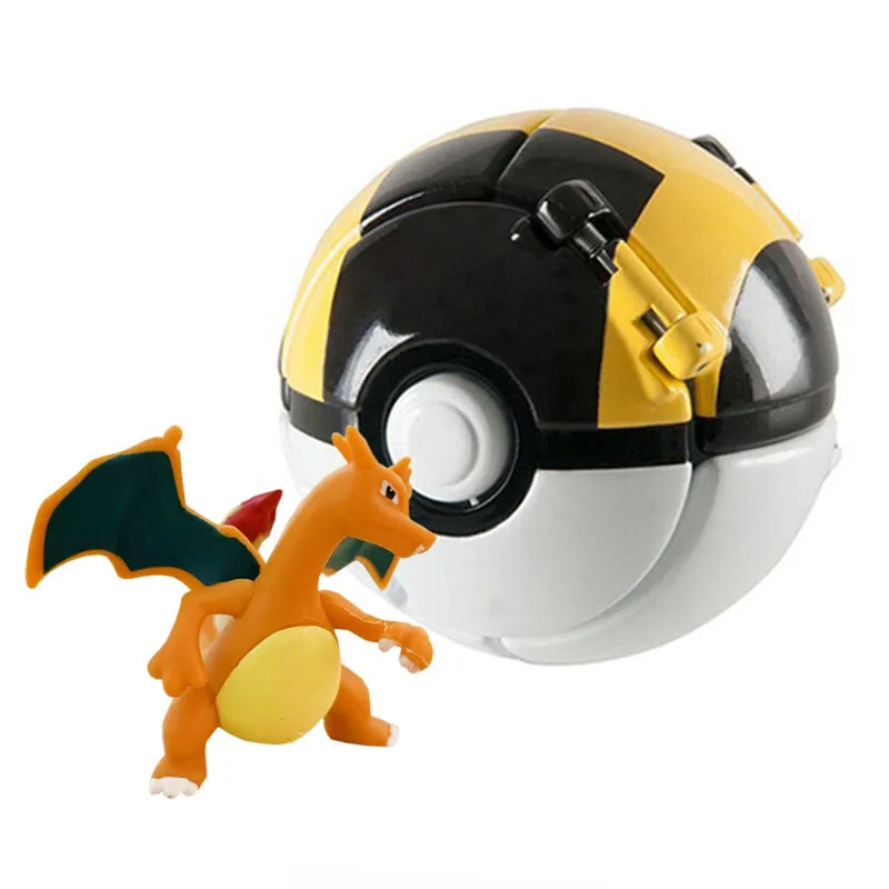 pokemon ball pokeball anime figure Deformation Toy Pikachu Eevee Vulpix  Squirtle Litten Pocket Monster Pokeball Model Kids Gift