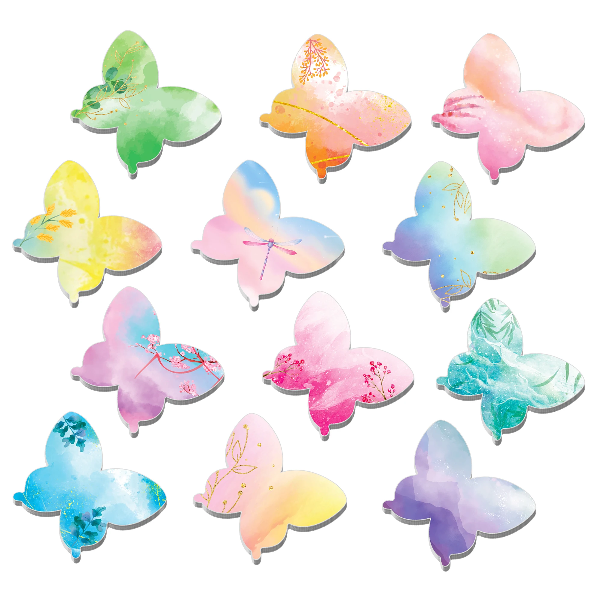 Butterfly Shaped Sticky Notes Set, Cute Self-Stick Notes Pads, Writing Memo Pads for Office Home 5
