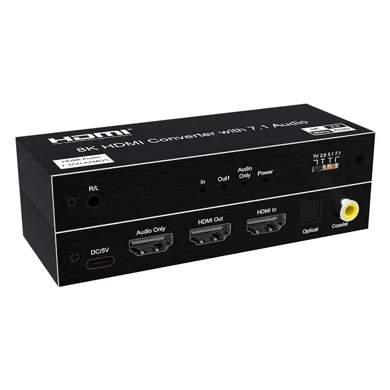HDMI 2.1 Audio Extractor Converter 4K 120Hz Video Converter 8K