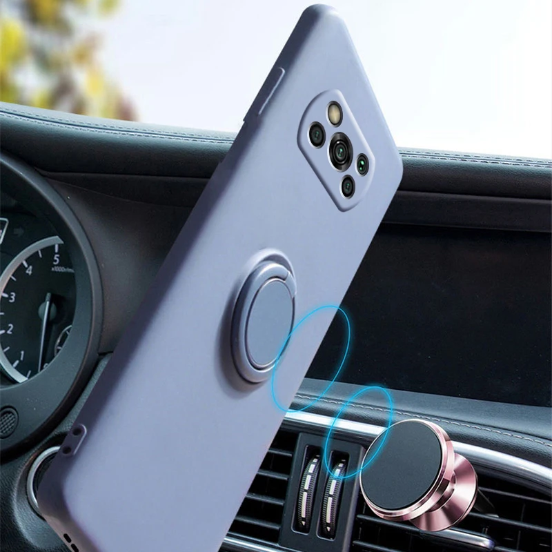 Liquid Silicone Phone Case with Soft Magnetic Ring Holder