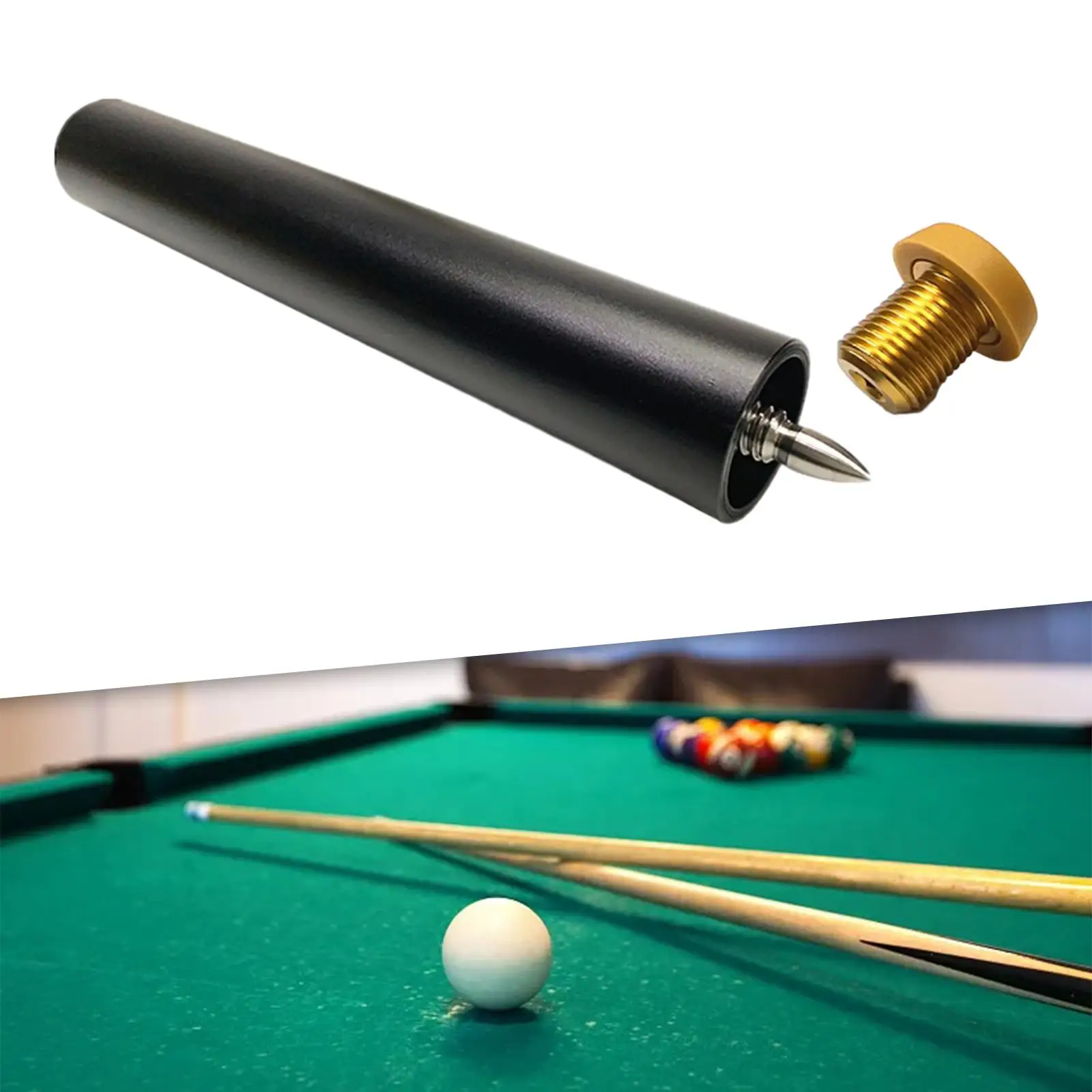 Pool Cue Extender Professional Ultralight Compact Cue End Lengthener for Athlete Enthusiast Beginners Billiard Cues Accessory