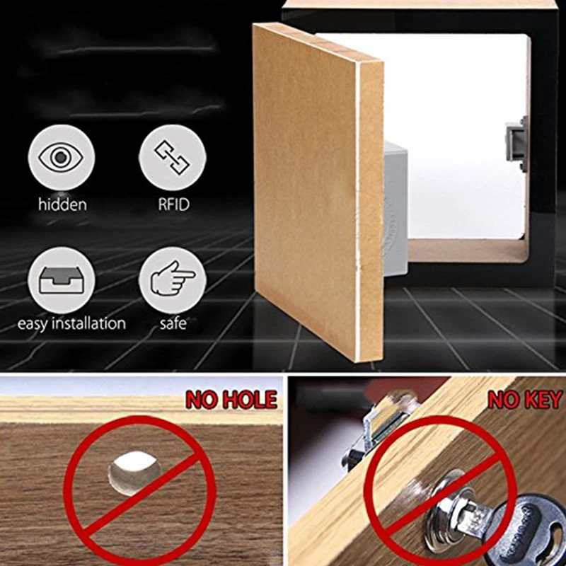 IC Card Sensor Digital RFID Drawer Card Lock DIY Electronic Invisible Hidden RFID Cabinet Lock 14