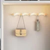 Coat Hanger Wall Mount Creative Wave Iron Hooks Row No Punch Wooden Hanger Functional Wall Hook Rack Porch Bathroom Coat Hook 5