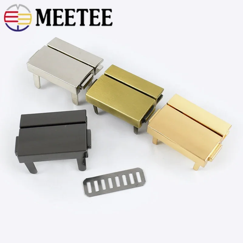 Meetee 금속 가방 잠금 용수철 스냅 버클, 여성용 핸드백 장식 클로저 걸쇠, DIY 하드웨어 액세서리, 38x29mm, 1 개, 2 개, 4 개