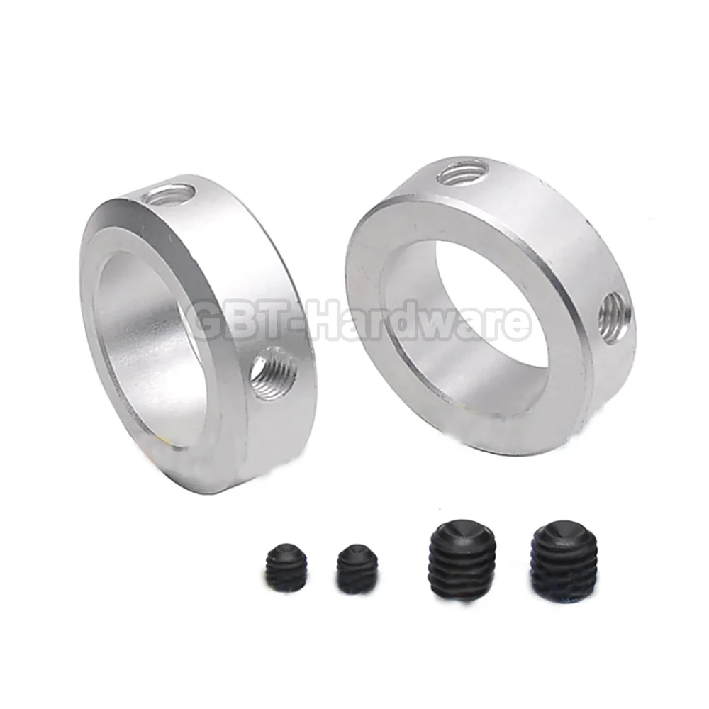 Kozelo 2Pcs Aluminum Alloy Shaft Collar - [12mm Bore X 30mm OD X 10mm Width] Clamping Style Shaft Collar For CNC Machine Tools, Hold Timing Pulleys Use, Silver Tone