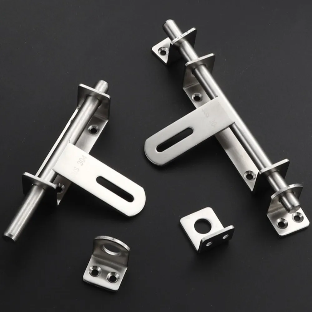 Protable 304 Stainless Door Bolts Catch Lock Anti-theft Heavy Duty Door Buckle Hasp 6/8 Inch Thickened Door Lock Buckle Cabinet