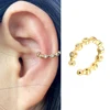 Boucles d'oreilles à Clip pour femmes et filles, 1 pièce, géométrie creuse arc-en-ciel, CZ, manchette, grimpeur, Cartilage, os, faux boucle d'oreille, Non Piercing