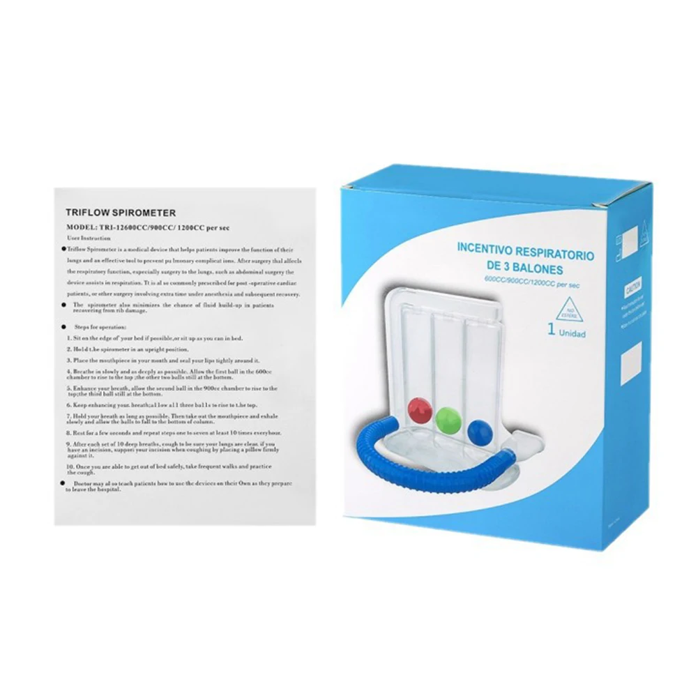 3 Balls Breathing Exerciser Soft Breath Measurement System  Lightweight Portable for Improvement Rehabilitation Equipment
