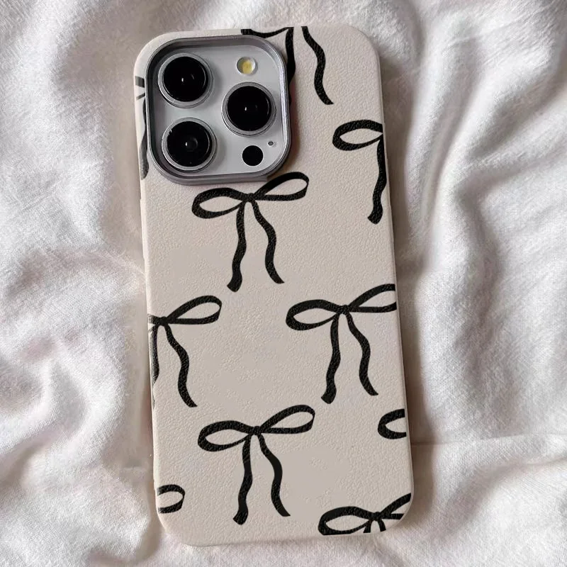 Elegant Black Bow Shockproof Silicone Phone Case