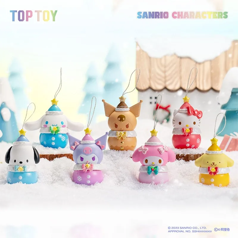 Toptoy New Sanrio Winter Water Bell Series Blind Box Figure Cute Cartoon Kuromi Periferiche Ornaments Blind Box Toy Gift