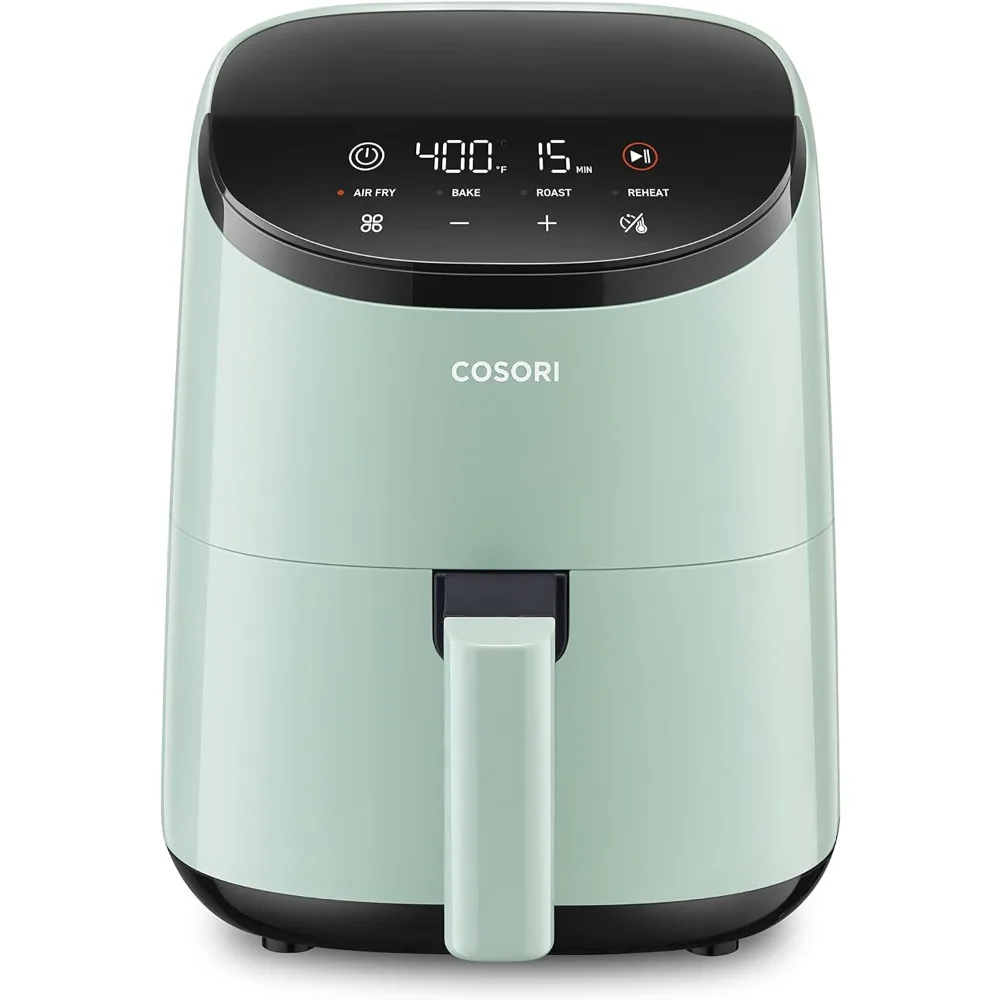 Small Air Fryer Oven 2.1 Qt, 4-in-1 Mini Airfryer, Roast, Reheat, Low-noise & 100 PCS Square Disposable Paper Liners, Non-Stick 2