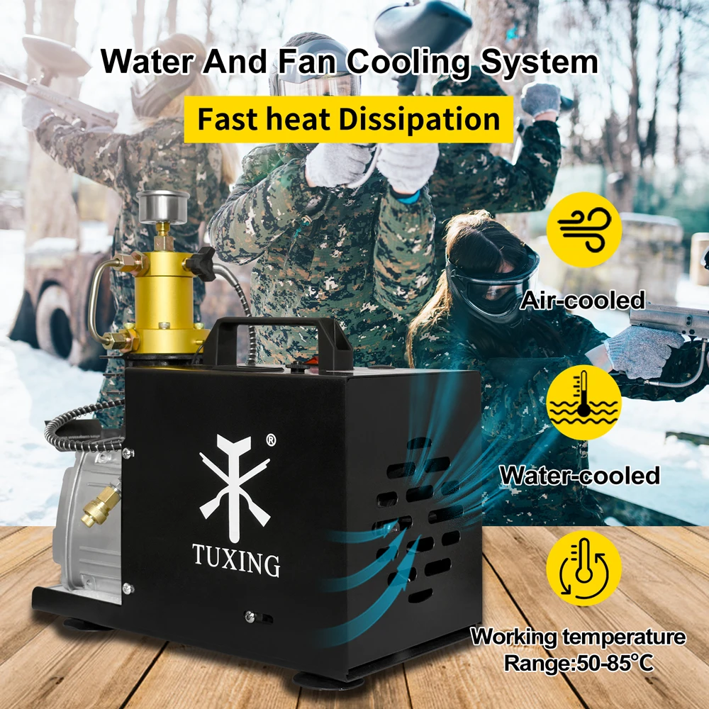 TUXING TXES031 300Bar PCP Air Compressor 4500Psi Electric High Pressure Compressor Scuba Diving Tank PCP Rifle 220V/110V air compressor