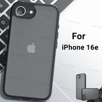 For iPhone 16e Case For Apple iPhone 16e Cover Funda Luxury Matte PC + TPU Shockproof Protective Phone Cover Cases iPhone 16e 1