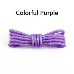 Radiant Metallic Glitter Round Shoelaces in Vibrant Gradient Hues - 180 cm (Colorful purple)