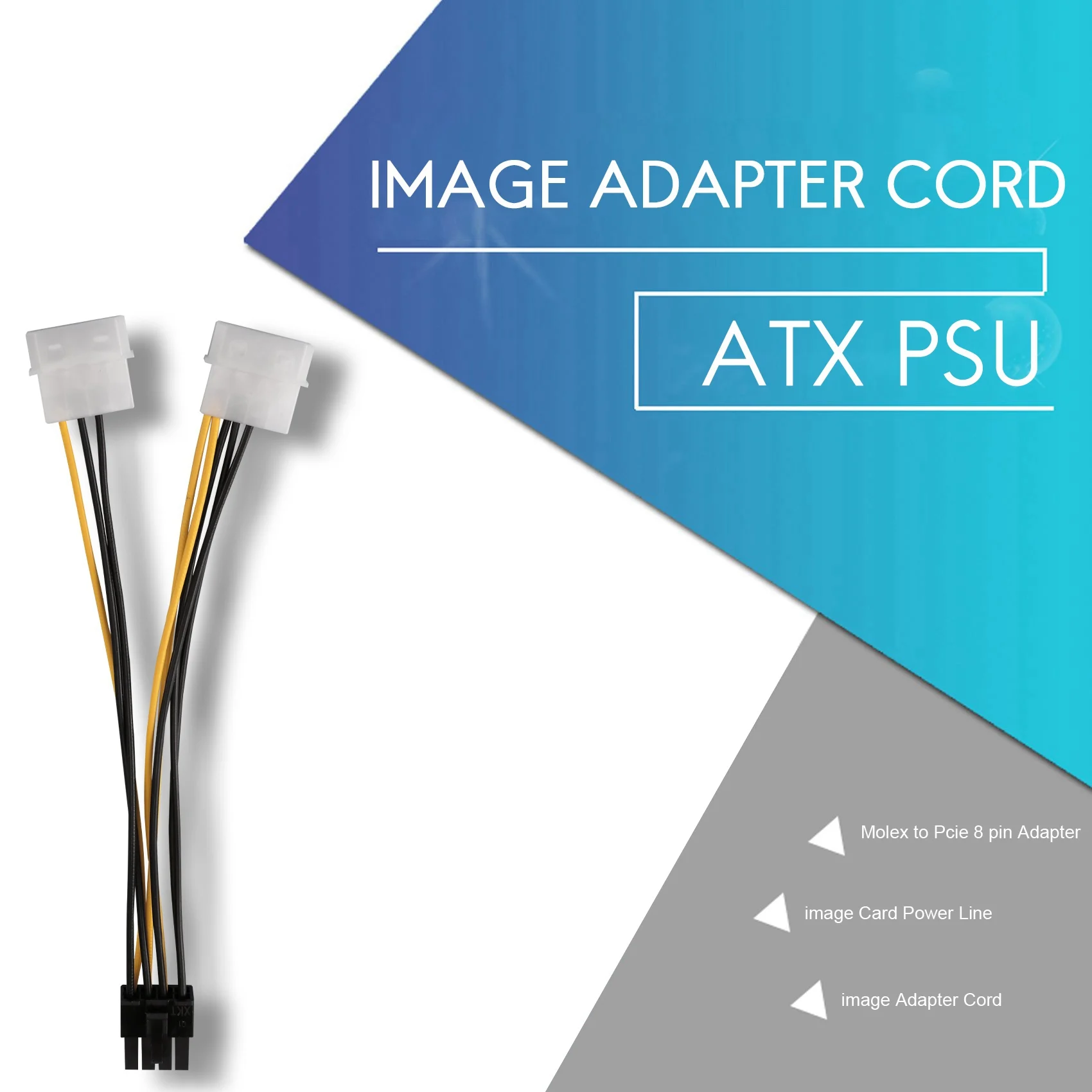 PCI 익스프레스 비디오 카드, Pci-E ATX PSU 전원 컨버터 케이블, Molex-Pcie 8 핀 어댑터 코드, 2 Molex 4 핀-8 핀, 10PCs