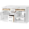 60" Double Undermount Sink Bathroom Vanity with Cultured Marble Countertop, Backsplash Included, 4 Doors 5 Drawers and Power Bar 3