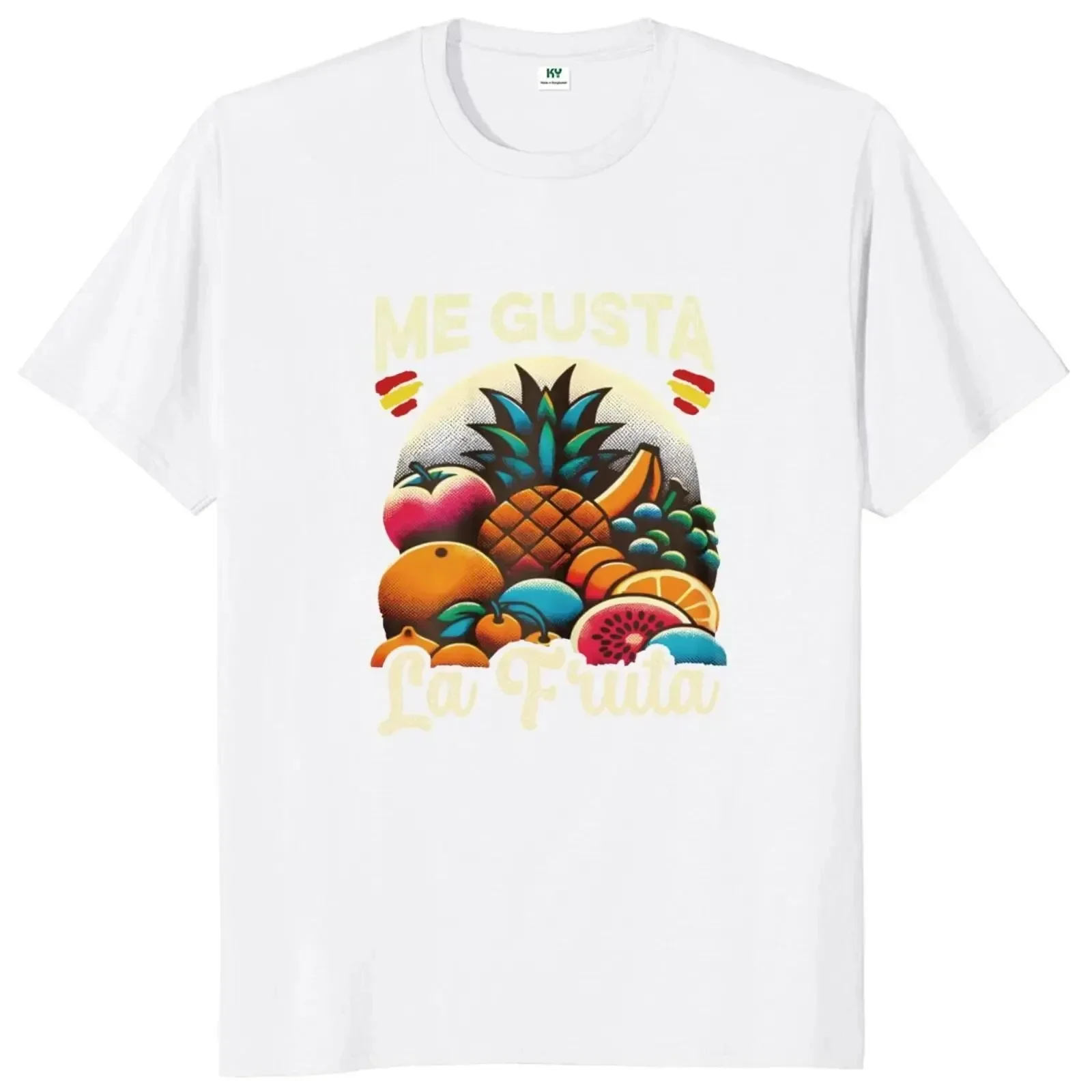 Camisetas clásicas "Me gusta la fruta", divertidas camisetas con memes españoles para hombres y mujeres, camisetas unisex, ropa de calle de verano